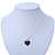 Deep Purple Crystal 3D Heart Pendant On Silver Tone Snake Style Chain - 40cm Length/ 4cm Extention - view 4