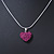 Magenta Crystal 3D Heart Pendant On Silver Tone Snake Style Chain - 40cm Length/ 4cm Extention - view 4