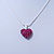 Magenta Crystal 3D Heart Pendant On Silver Tone Snake Style Chain - 40cm Length/ 4cm Extention - view 8