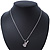 Small Diamante 'Guitar' Pendant With Silver Tone Snake Style Chain - 42cm Length/ 3cm Extender - view 3