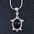 Small Crystal 'Turtle' Pendant With Silver Tone Snake Chain - 40cm Length/ 7cm Extender - view 2