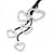 Silver Tone Multi Heart Tassel Pendant with Black Waxed Cotton Cords - 68cm L/ 7cm Ext, 17cm Tassel - view 3