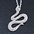 Swarovski Crystal 'Snake' Pendant With Long Silver Tone Chain - 66cm Length/ 10cm Extension - view 7