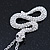 Swarovski Crystal 'Snake' Pendant With Long Silver Tone Chain - 66cm Length/ 10cm Extension - view 4