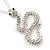 Swarovski Crystal 'Snake' Pendant With Long Silver Tone Chain - 66cm Length/ 10cm Extension - view 9