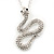 Swarovski Crystal 'Snake' Pendant With Long Silver Tone Chain - 66cm Length/ 10cm Extension - view 3