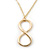 Polished Gold Plated 'Infinity' Pendant Necklace - 44cm Length/ 7cm Extension