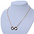 Polished Gold Plated Black Enamel 'Infinity' Pendant Necklace - 42cm Length/ 7cm Extension - view 6