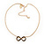Polished Gold Plated Black Enamel 'Infinity' Pendant Necklace - 42cm Length/ 7cm Extension - view 2