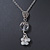 Vintage Inspired Transparent Glass Bead Pendant With Antique Silver Tone Chain - 38cm Length/ 8cm Extension - view 11