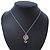 Vintage Inspired Flower And Charms Pendant With Silver Tone Chain - 38cm Length/ 8cm Extension - view 7