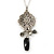 Vintage Inspired Flower And Charms Pendant With Silver Tone Chain - 38cm Length/ 8cm Extension - view 4