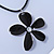 Black Enamel 'Daisy' Pendant With Waxed Cotton Cord In Silver Tone - 38cm Length/ 7cm Extension - view 6