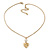 Crystal Heart Pendant With Gold Tone Chain - 40cm L/ 5cm Ext - view 3
