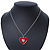 Red Enamel, Crystal 'Heart' Pendant With Silver Tone Chain - 40cm Length/ 7cm Extension - view 7