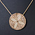 Cream, Magnolia Enamel Medallion Pendant With Gold Tone Snake Pendant - 36cm Length/ 6cm Extension - view 3
