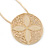 Cream, Magnolia Enamel Medallion Pendant With Gold Tone Snake Pendant - 36cm Length/ 6cm Extension - view 2
