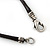 Burn Silver Crystal Square Pendant With Black Leather Style Cord - 38cm Length - view 5