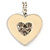 Milky White Enamel, Crystal 'Heart' Pendant With Silver Tone Chain - 40cm Length/ 7cm Extension