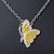 Yellow Enamel Butterfly Pendant With Silver Tone Chain - 38cm Length/ 7cm Extension - view 2