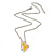 Yellow Enamel Butterfly Pendant With Silver Tone Chain - 38cm Length/ 7cm Extension - view 4