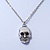 Small Gothic 'Skull' Pendant On Silver Tone Rolo Chain - 40cm Length/ 5cm Extension - view 6
