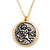 Two Tone 'Angel' Medallion Pendant With Gold Tone Chain - 40cm L/ 5cm Ext