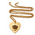 Heart With Crown Motif Pendant with 70cm Chain In Gold Tone - view 2