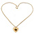 Heart With Crown Motif Pendant with 70cm Chain In Gold Tone - view 6