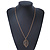 Filigree Leaf Pendant With Long Gold Tone Chain - 58cm L - view 5