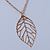 Filigree Leaf Pendant With Long Gold Tone Chain - 58cm L - view 7