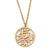 Matt Gold Tone Bird Medallion Pendant With Long Chain - 70cm L