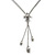 Silver Tone Skull Tassel Double Chain Necklace - 38cm L/ 5cm Ext/ 9cm Tassel