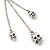 Silver Tone Skull Tassel Double Chain Necklace - 38cm L/ 5cm Ext/ 9cm Tassel - view 4