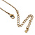 Matte Gold Tone Crystal Square Pendant With Long Chain - 70cm Length/ 7cm Extension - view 4