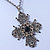 Vintage Inspired Filigree Diamante 'Cross' Pendant With Silver Tone Oval Link Chain - 40cm Length/ 6cm Extender - view 6