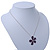 Purple Enamel Flower Pendant With Silver Tone Oval Link Chain - 40cm Length/ 7cm Extension - view 4