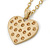 Matt Gold with Champagne Crystal Heart Pendant with Chain - 70cm L - view 6