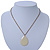 Cream Enamel Teardrop Pendant With Gold Tone Chain - 38cm Length/ 8cm Extension - view 6