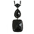 Victorian Style Black Acrylic Square Pendant With Gun Metal Chain Necklace - 38cm Length/ 5cm Extension