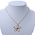 Open Hammered Daisy Flower Pendant With Gold Tone Chain - 38cm Length/ 8cm Extension - view 5