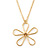 Open Hammered Daisy Flower Pendant With Gold Tone Chain - 38cm Length/ 8cm Extension