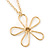 Open Hammered Daisy Flower Pendant With Gold Tone Chain - 38cm Length/ 8cm Extension - view 3