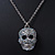 AB Crystal Skull Pendant With 40cm L/ 5cm Ext Silver Tone Chain - view 2