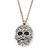 AB Crystal Skull Pendant With 40cm L/ 5cm Ext Silver Tone Chain - view 9