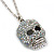 AB Crystal Skull Pendant With 40cm L/ 5cm Ext Silver Tone Chain - view 10