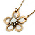 Open Crystal Flower Pendant With Gold Tone Chain - 36cm L/ 7cm Ext - view 2