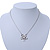 Open Crystal Flower Pendant With Silver Tone Chain - 36cm L/ 7cm Ext - view 7