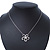 Open Crystal Flower Pendant With Silver Tone Chain - 36cm L/ 7cm Ext - view 6