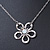 Open Crystal Flower Pendant With Silver Tone Chain - 36cm L/ 7cm Ext - view 2